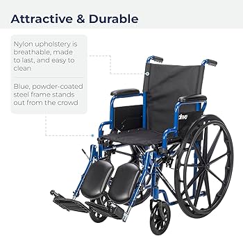 車椅子　Drive Medical BLS16FBD-ELR Drive Medical 16 in. Blue Streak Wheelchair with Flip Back